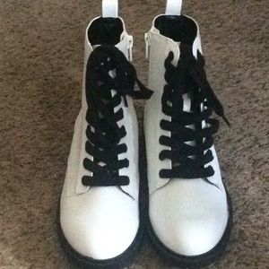 BRAND NEW White combat boots